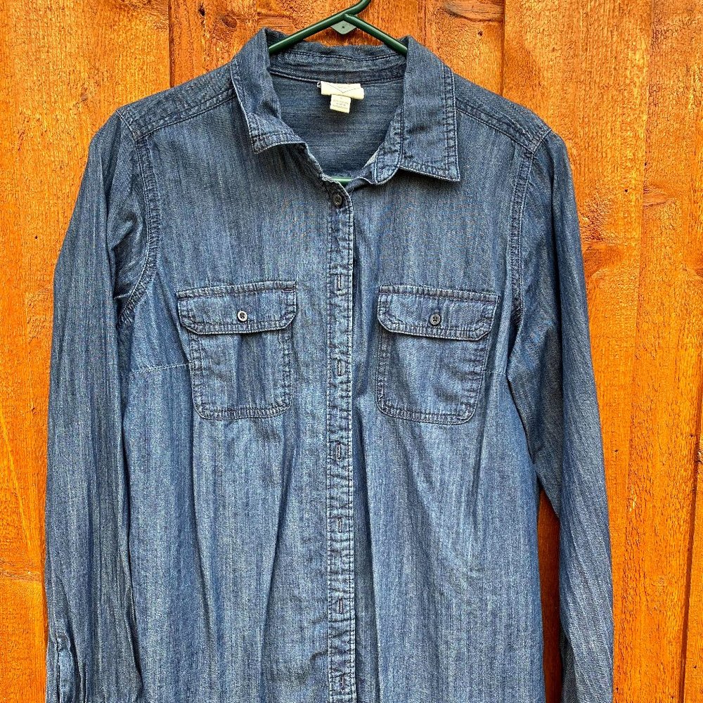 St. Johns Bay Large Jean Button-Down